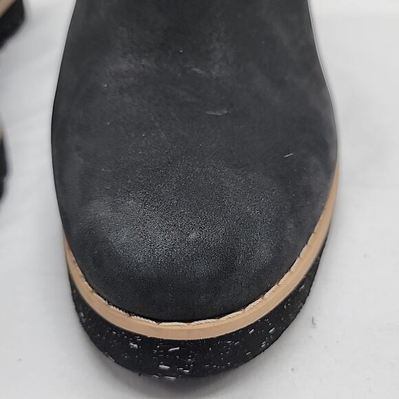 TOMS MADDIE BLACK/LEATHER/SUEDE PULL UP BOOTS WATERPROOF WEDGE LADIES 7🔥NWOB🔥 - Picture 3 of 16